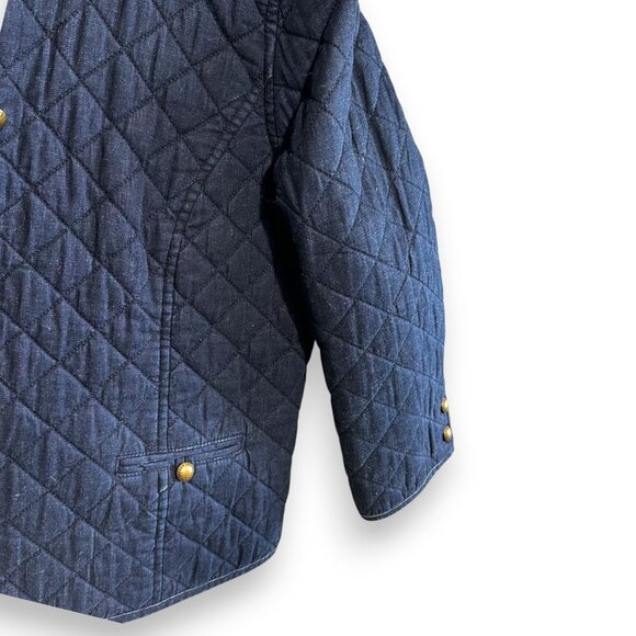 Lauren Jeans Co. Ralph Lauren Blue Quilted Denim Jacket Gold Buttons EUC - Picture 5 of 11